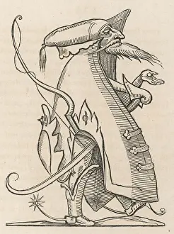 1532 Prints: The noble figure of Francois I, King of France, sporting a long beard & moustache