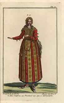 Friesland Prints: Noblewoman from Friesland from the 11th century