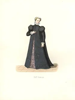 Chevignard Prints: Noblewoman of Lorraine, 16th century, in embroidered