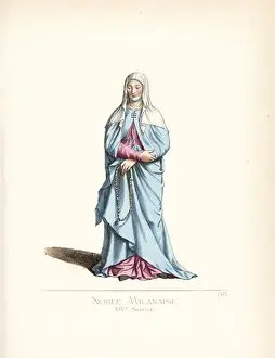 Levyfils Prints: Noblewoman of Milan, 14th century