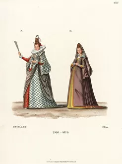 Napoli Collection: Noblewoman from Naples and bourgeois woman