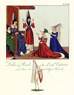 Hennin Prints: Noblewomen in hennin and veils, 15th and 16th centuries