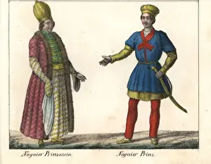 Caucasus Prints: Nogai princess and prince, of the Caucasus region