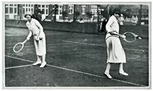 Hendon Gallery: Norah Blaney & Gwen Farrar playing tennis