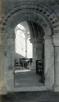 Steeple Prints: Norman arch, South Door, All Saints Church, East Meon, Hants