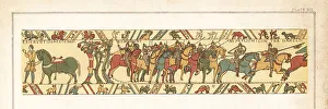 Needlework Prints: The Norman cavalry under William, Duke of Normandy, at the Battl
