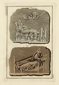 Norman furniture: a royal bed 276 and a common bed 277