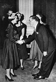 Norman Hartnell & Duchess of Gloucester at Mansion House Norman Hartnell & Duchess of Gloucester at Mansion House