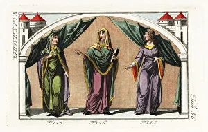 Robert Spallart Prints: Norman noble women, 12th century
