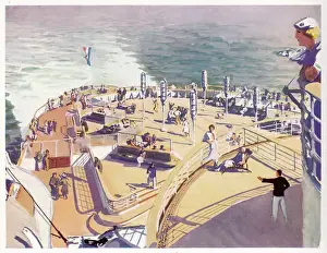 Steam Ships Prints: NORMANDIE (DECKS)