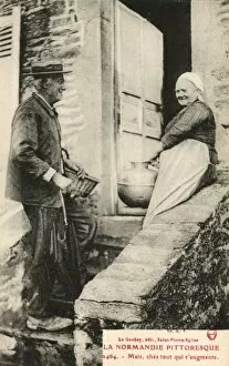 Images Dated 1st March 2011: Normandy, France - Elderly couple chatting