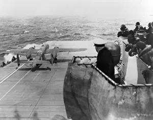 Hornet Prints: North American B-25 departing USS Hornet on Tokyo raid