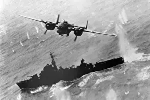 North American B-25 Mitchell -shown attacking Japanese