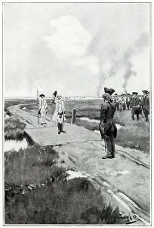 1758 Prints: NORTH AMERICAN CAMPAIGN The French surrender Louisbourg (Cape Breton Island) to general Amherst Date: 26 July 1758