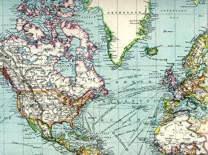 Routes Prints: North Atlantic Trade Routes