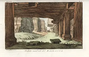 North East Prints: North-east view of the Kailasa temple, Ellora