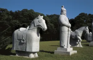 Koreans Prints: NORTH KOREA. Ryongsanri. Statue surrounding