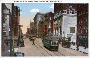 North on Main Street from Seneca Street, Buffalo, NY, USA