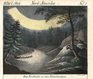 Northern lights or Aurora borealis, polar region