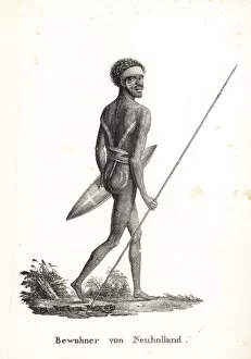 Ethnography Collection: Noru Gal Derri, Aborigine warrior, Australia