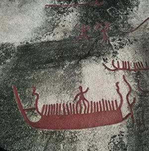 NORWAY. Begby. Boats (1000 BC). Bronze Age. Petroglyph