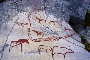 NORWAY. FINNMARK. Alta Petroglyphs. Rock n. 3