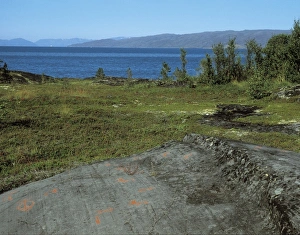 Alta Collection: NORWAY. FINNMARK. Alta. Rock paintings of Alta