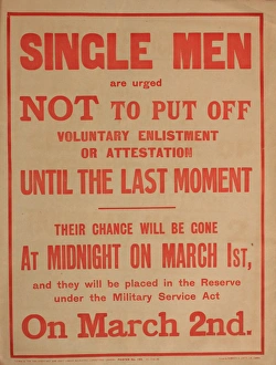 Images Dated 8th March 2014: Notice of Complusory Conscirption