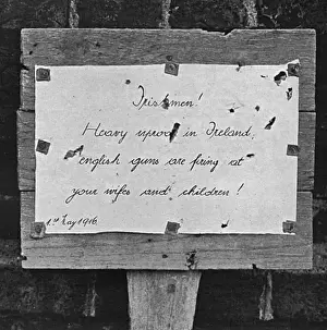 Notice to Irish Munsters from Germans, 1916