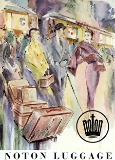 Suitcases Prints: Noton luggage advertisement, 1953