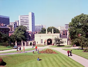 Nottinghamshire Prints: Nottingham - Castle Gate and gardens
