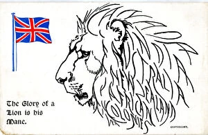 Colonies Collection: Novelty Patriotic Lion, mane spells British Empire colonies