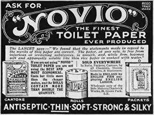 Adverts Gallery: Novio toilet paper advertisement, 1915