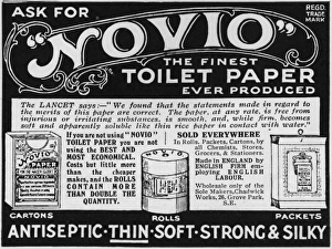 Antiseptic Collection: Novio toilet paper advertisement, 1915
