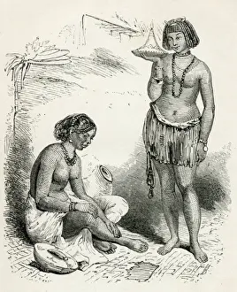 Nubian women making pottery