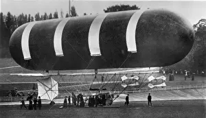 Gales Prints: Nulli Secundus moored on the running track at Crystal Palace