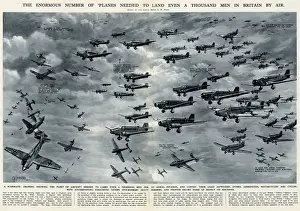Number of planes needed to land 1000 men by G. H. Davis
