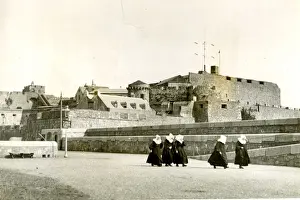 Convent Prints: Nuns returning to their convent, Castle Cornet, Guernsey