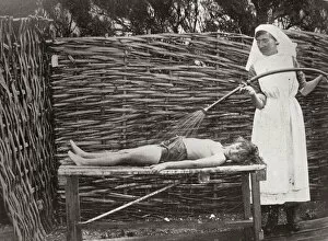 Tuberculosis Collection: A nurse carrying out Balneotherapy - Millfield Home