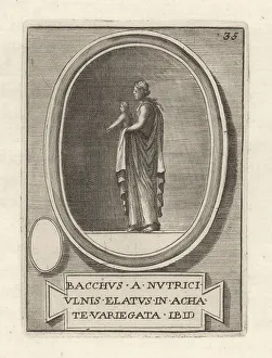 Happiness Prints: A nurse holding the Roman god of wine Bacchus