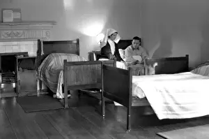 Nurse and patient in a Red Cross convalescent home