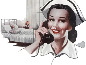 Nurse on Telephone Date: 1948