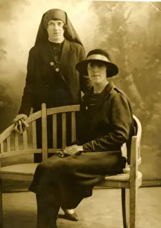 New Images July 2020 Prints: Nurse in veil and coat, possible nurse in felt hat and coat
