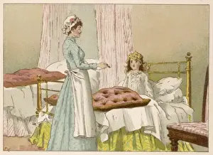 Nursemaids Prints: Nursemaid and Girl 1884