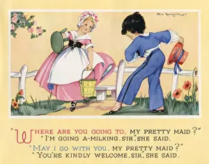 The nursery rhyme, Where are you going to, my pretty maid?