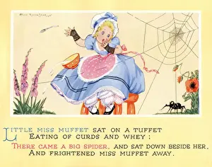 Rhyme Prints: The nursery rhyme, Little Miss Muffet