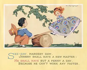 Rhyme Prints: The nursery rhyme, See-saw, Margery Daw