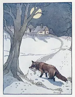 Foxes Prints: Nursery Rhymes -- fox in the snow