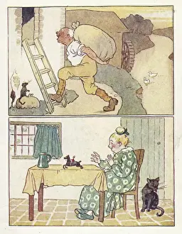 Miller Prints: Nursery Rhymes -- Jolly Miller, Tom Thumb