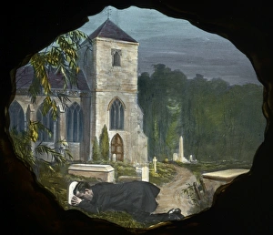 Weeping Gallery: Nursery Rhymes - young man at Mothers Grave